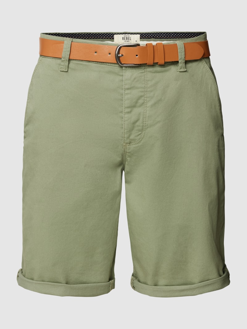 Chinoshorts inklusive Gürtel Modell 'Mike' in olivgrün