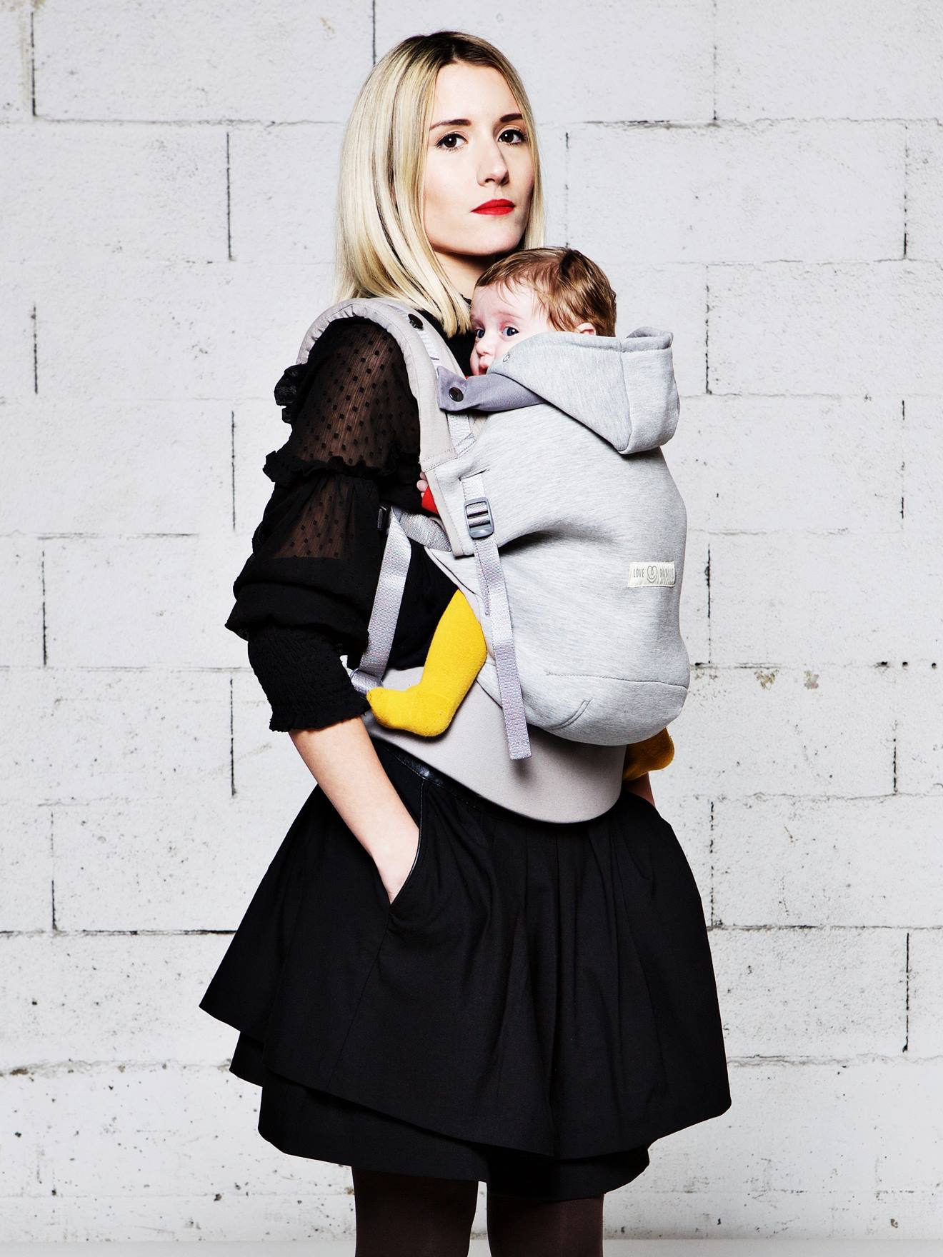 Pack HoodieCarrier + cale-tête et réhausseur LOVE RADIUS gris flanelle
