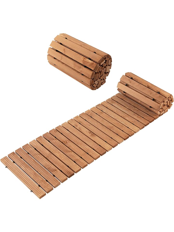 COSTWAY Rollweg Gartenweg 245 cm in Hellbraun günstig kaufen onesize