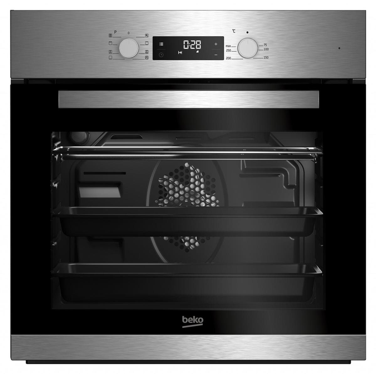 BEKO Einbaubackofen Beko BIM22300X Einbau-Backofen, 59,4 cm breit, 66 L, 3D-Kochfunktion