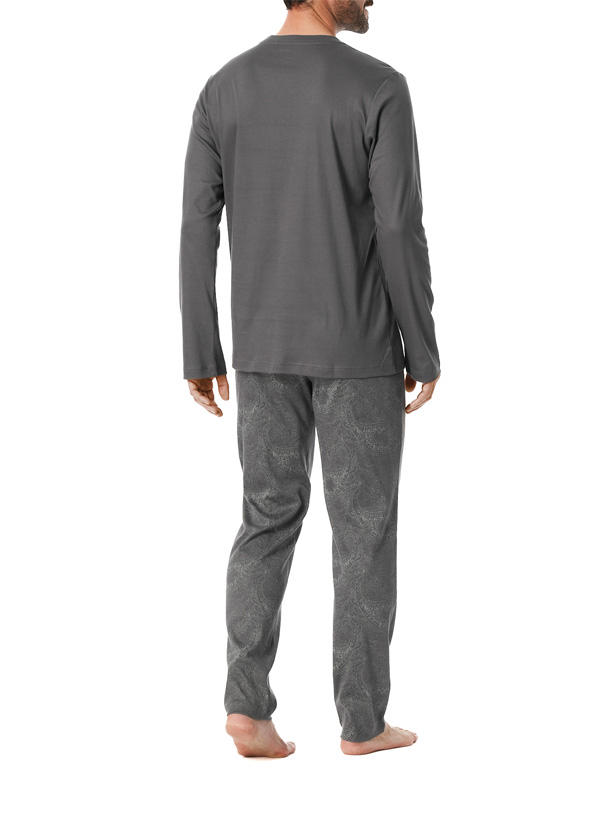 Schiesser, Pyjama, Bio Baumwoll-Jersey, anthra gemustert