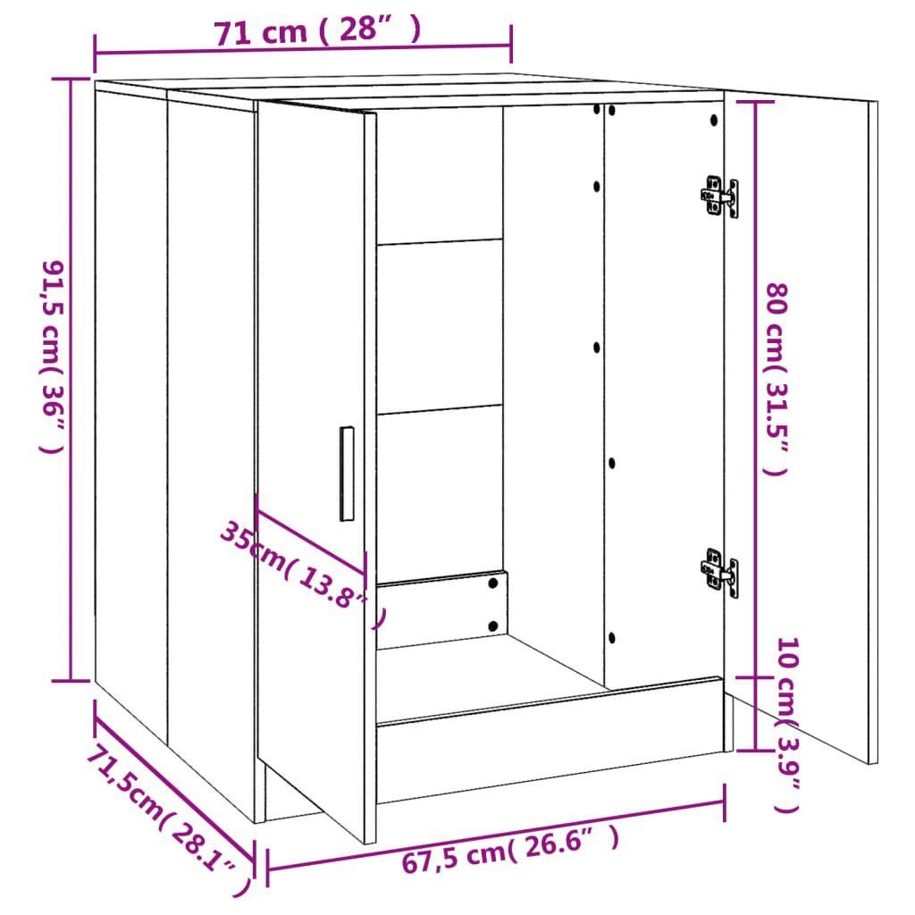 vidaXL Waschmaschinenumbauschrank Waschmaschinenschrank Betongrau 71x71,5x91,5 cm