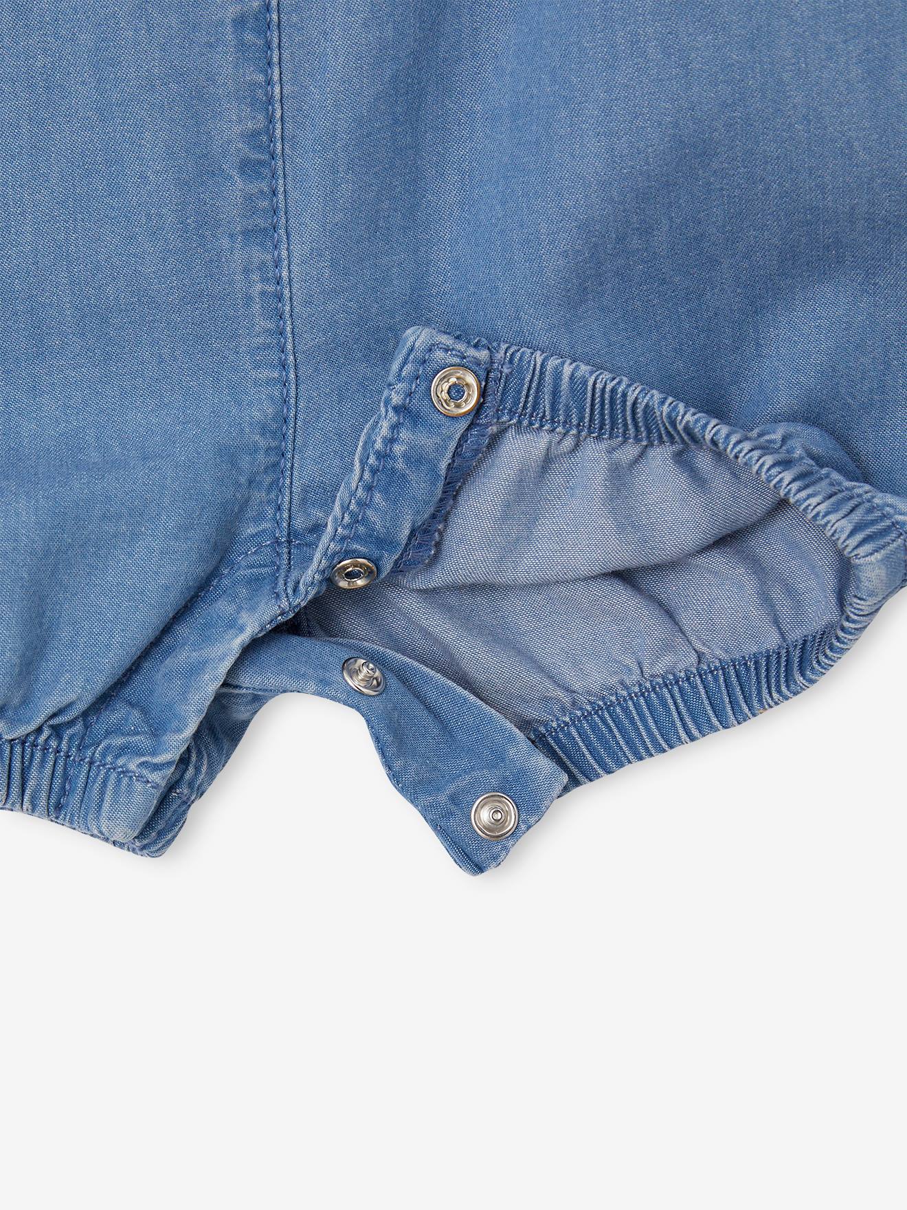 Vertbaudet Baby Latz-Shorts Oeko-Tex - blue stone