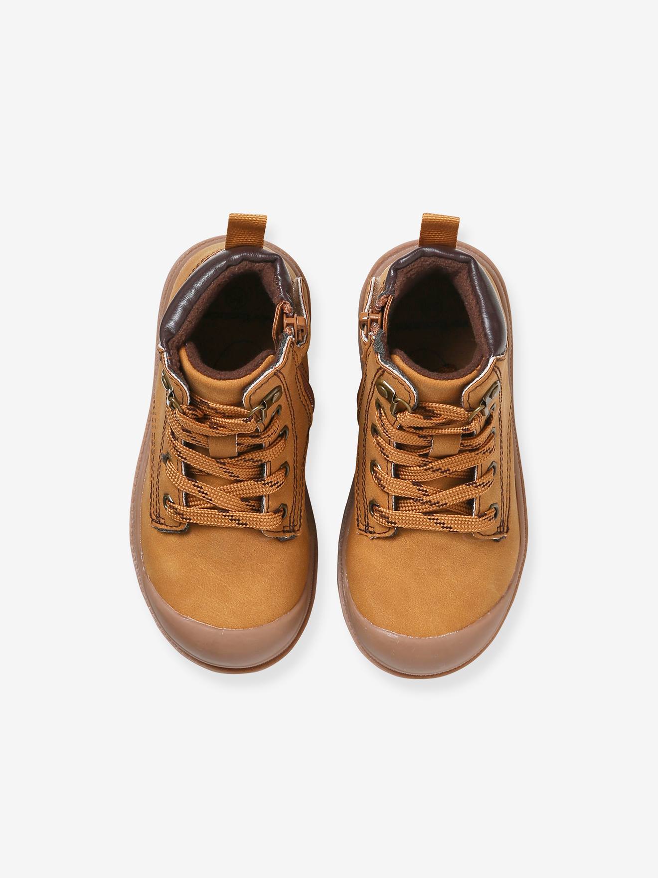 Boots lacées et zippées enfant collection maternelle camel