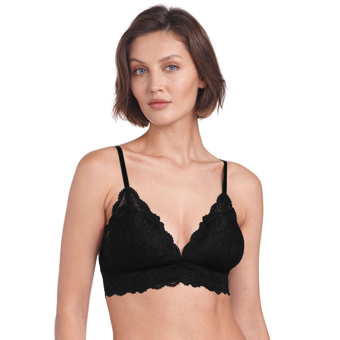 2 Damen Bralette-BHs aus floraler Spitze