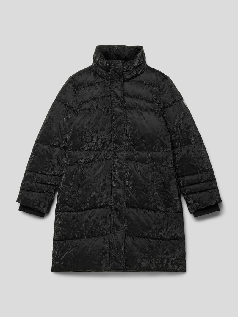 Steppjacke mit Label-Patch in schwarz