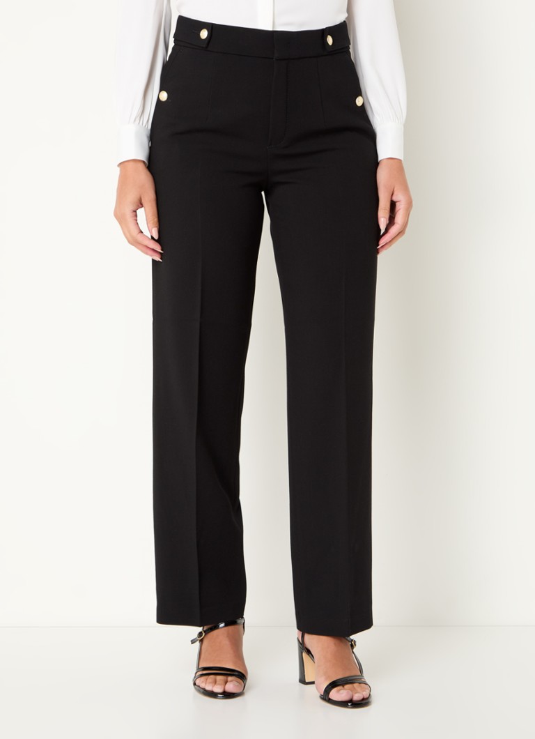 Rosner Mara high waist straight fit trousers with side pockets