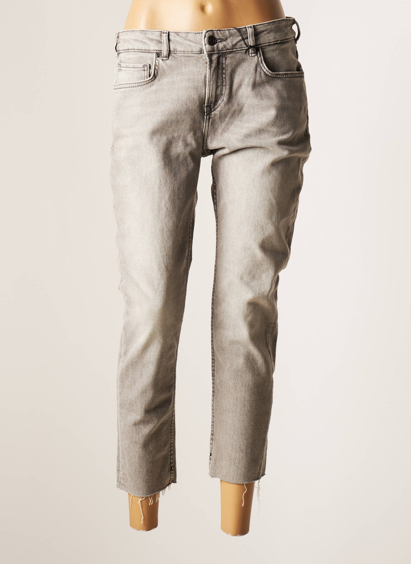 Scotch Soda Jeans Coupe Droite Femme couleur gris