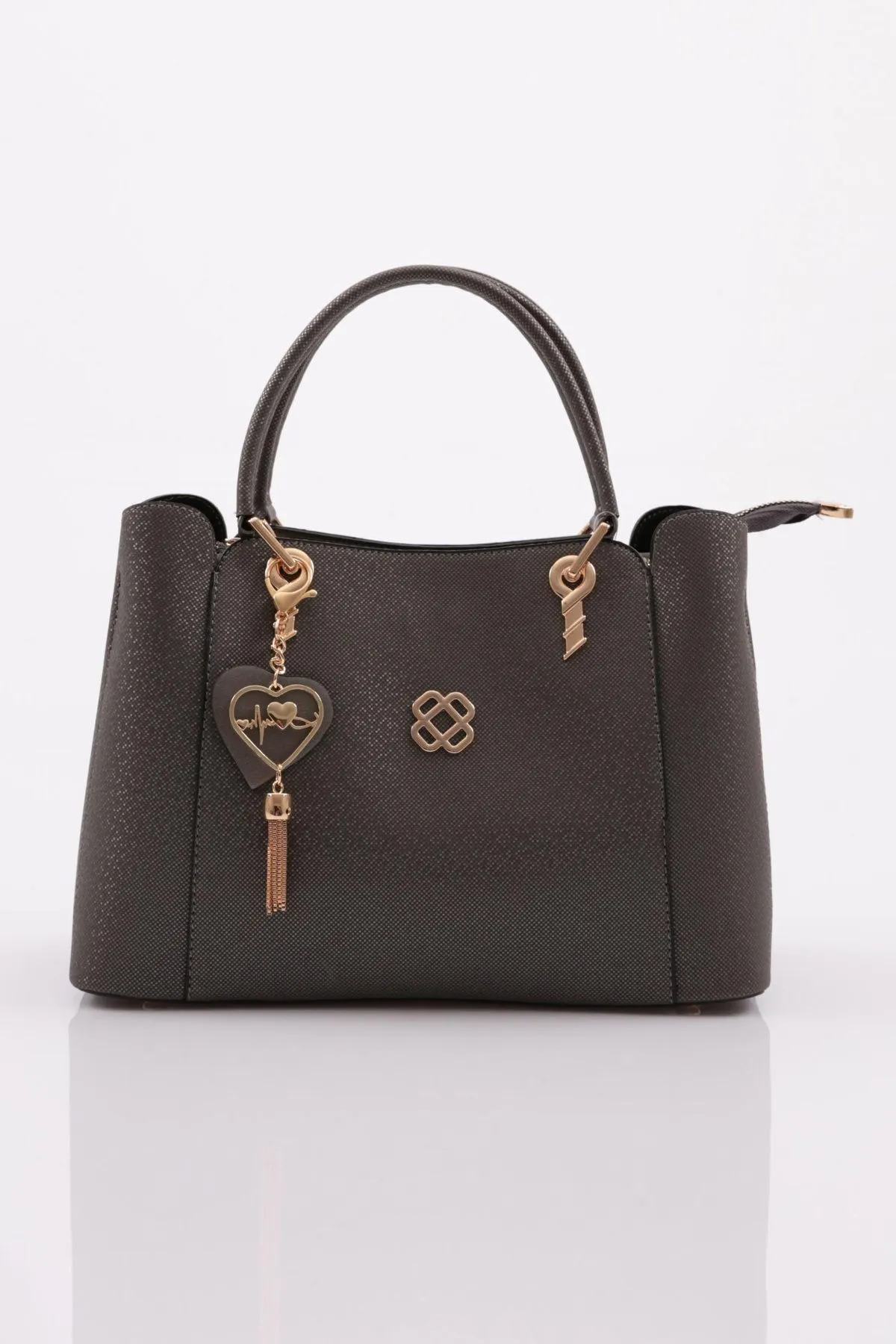 DGN  Schulter- und Handtasche für Damen Modell 3267 mit Mosaikmuster in Platin