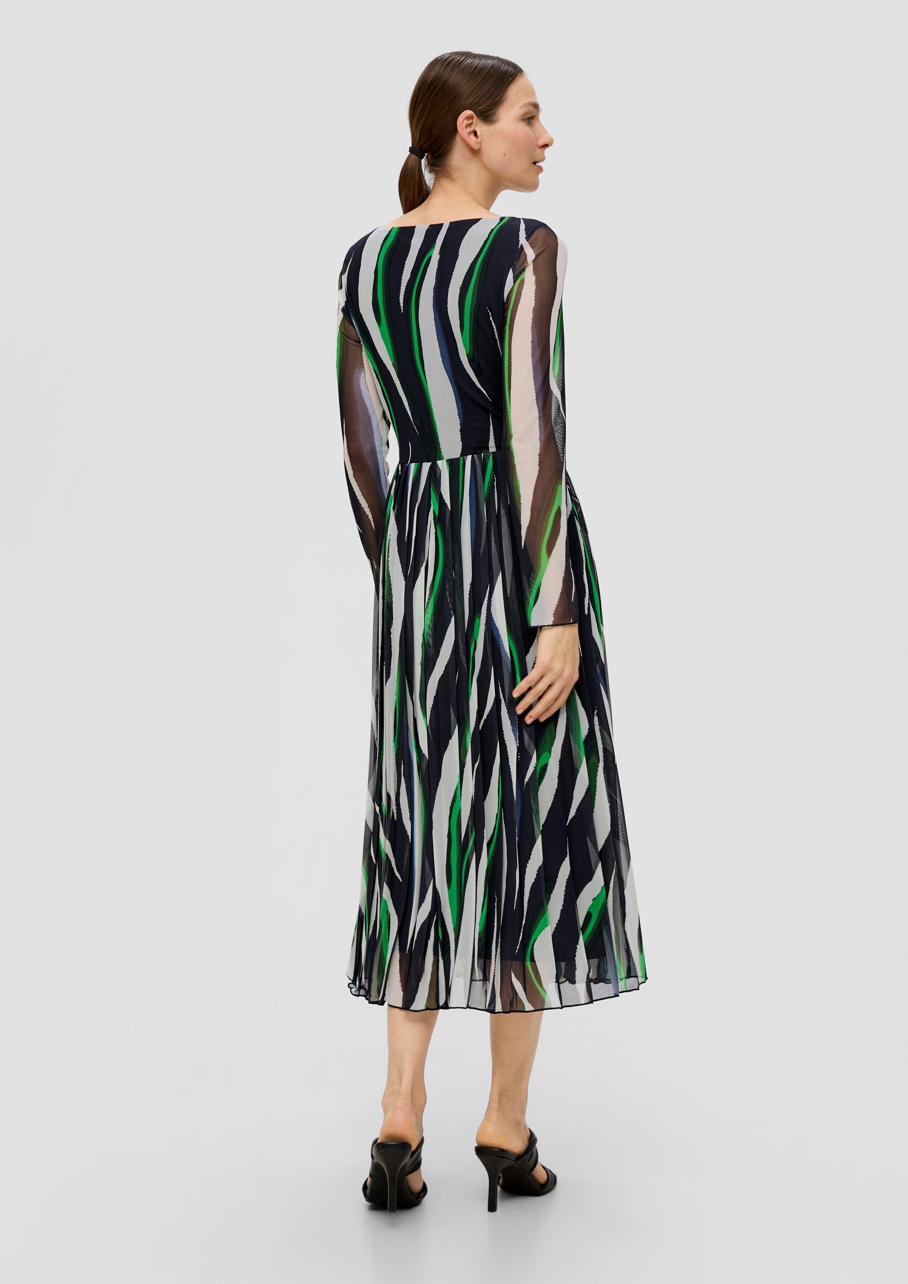 Mesh-Kleid mit Plisseefalten  2138082-59A2
