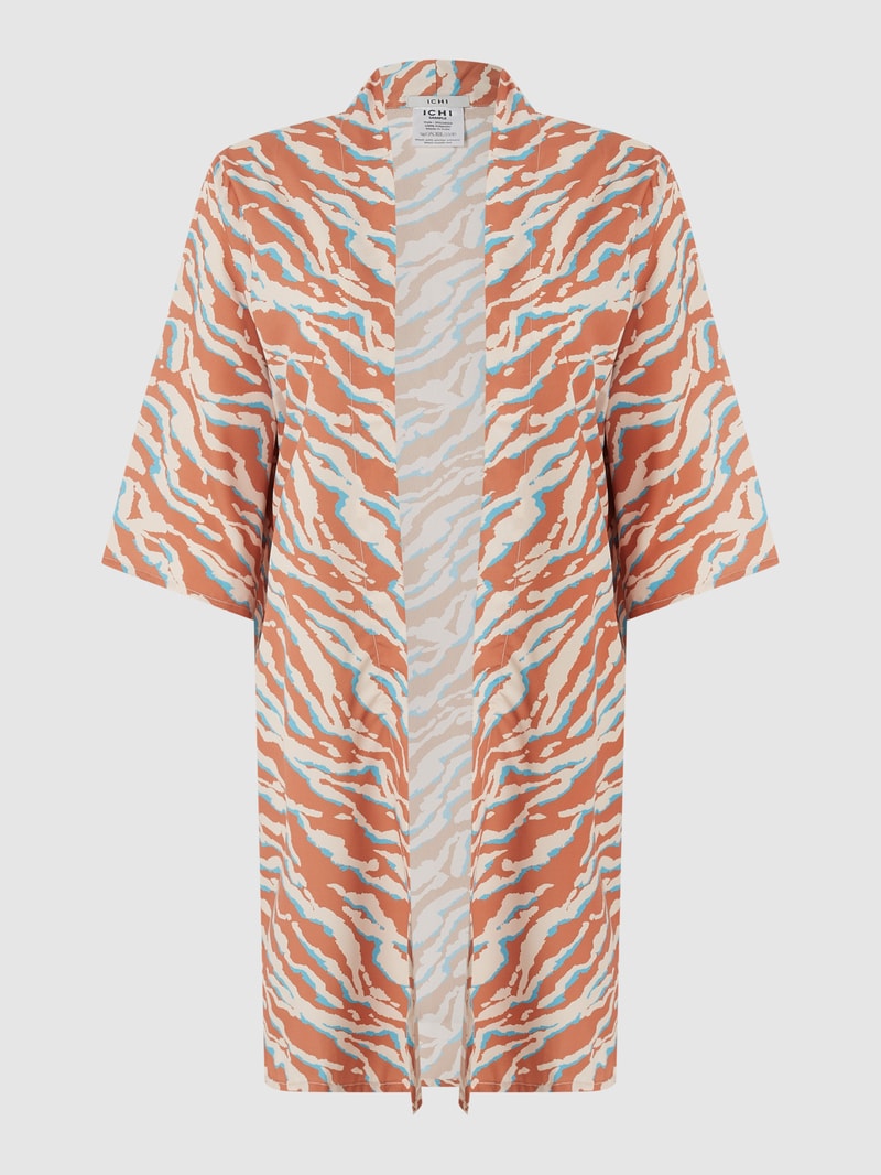 Kimono mit Streifenmuster Modell 'Sophia' in orange
