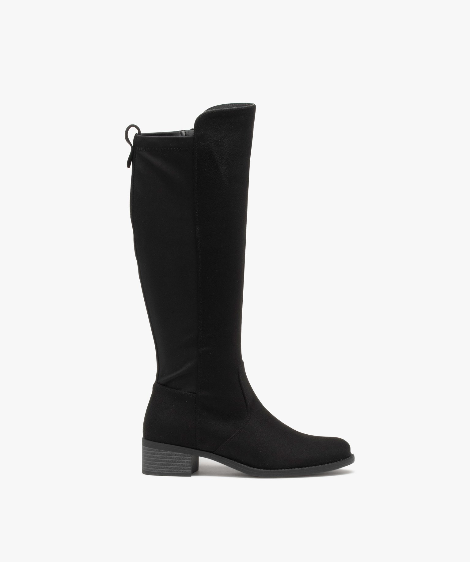 Bottes femme unies à tige souple et élastique noir | GEMO