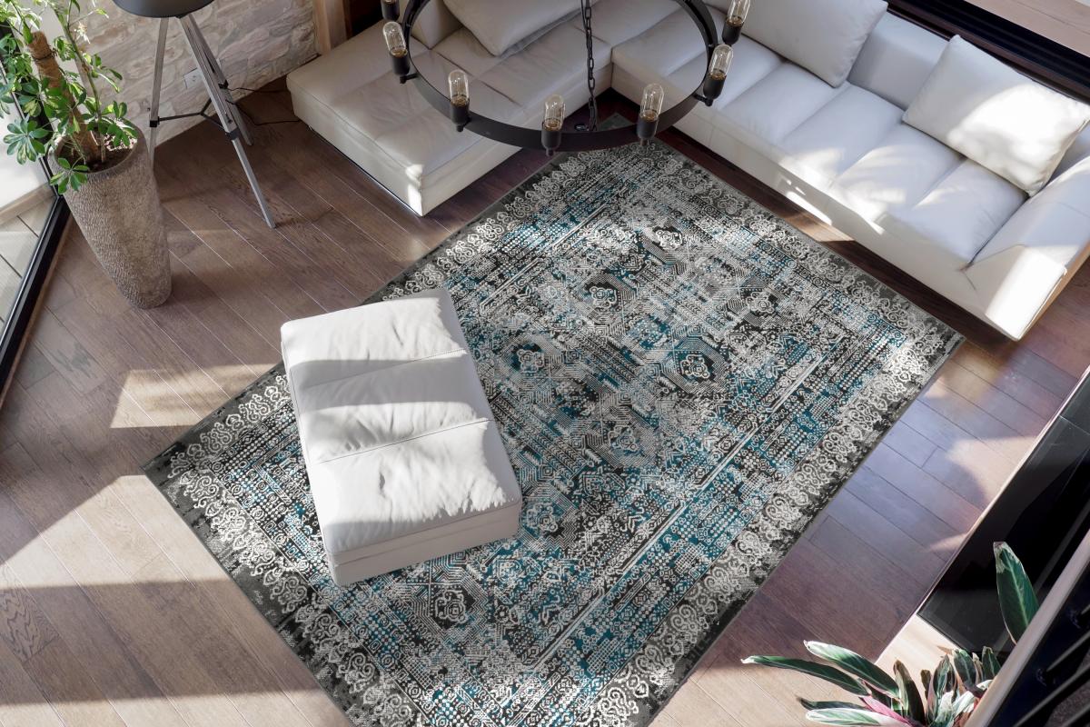 megusta Vintage-Teppich Blau 80cm x 150cm
