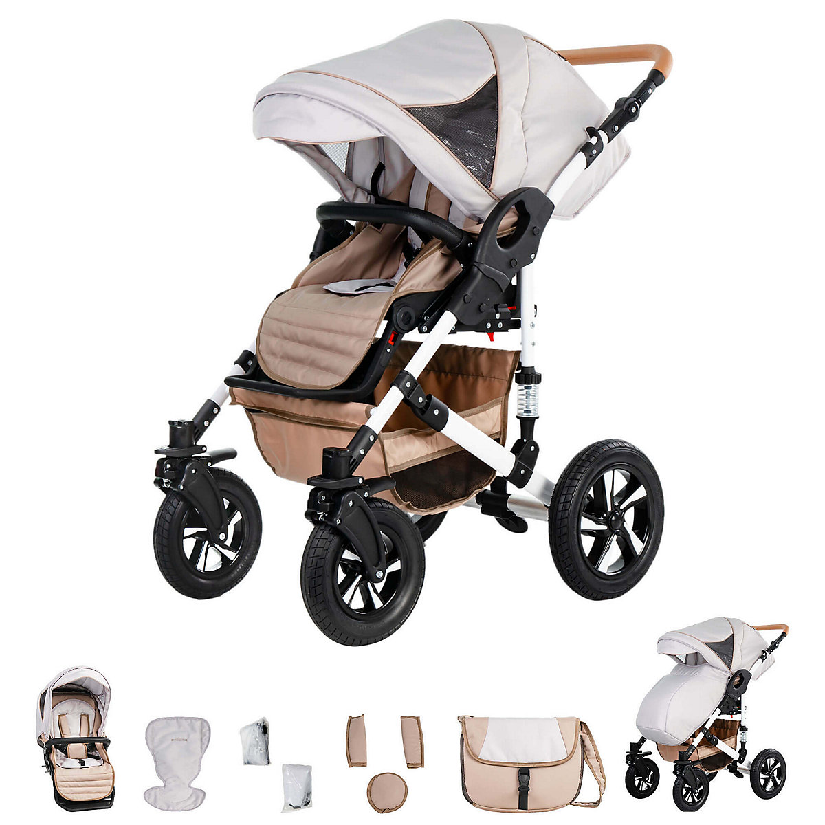 Hamburg | 3 in 1 Kombi Kinderwagen Komplettset | Luftreifen Kombikinderwagen