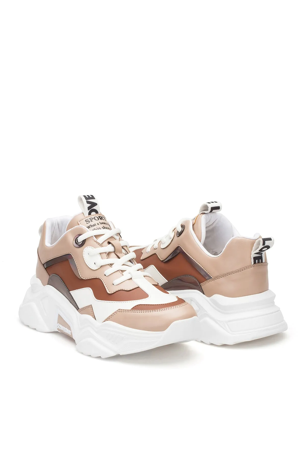 DARK SEER  Damen-Sneaker in Hellbraun und Weiß