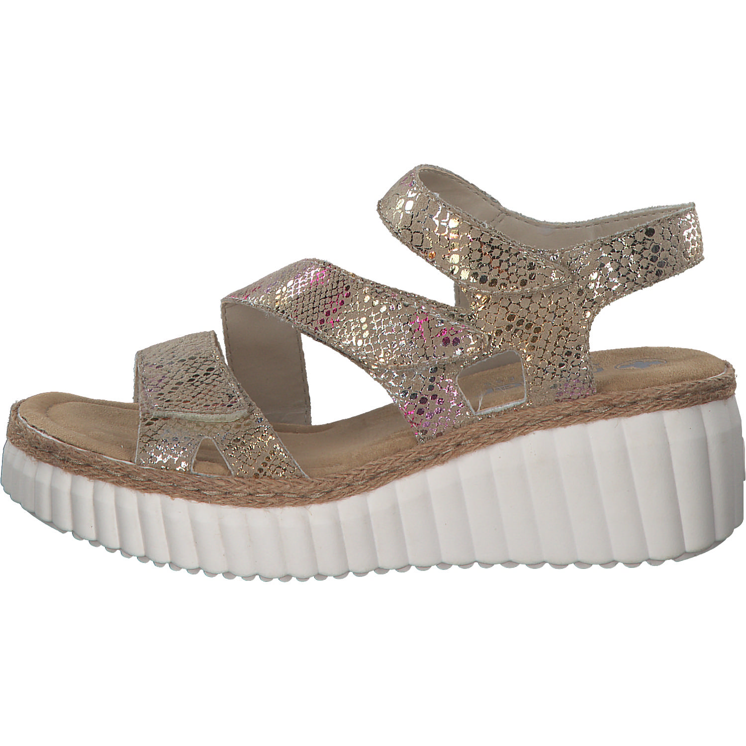 Rieker 69157, Plateau-Sandaletten, Damen, Beige