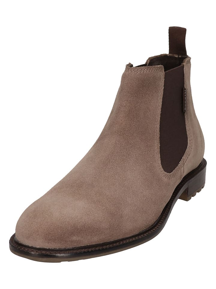 Bugatti Leder-Chelsea-Boots in Beige günstig kaufen