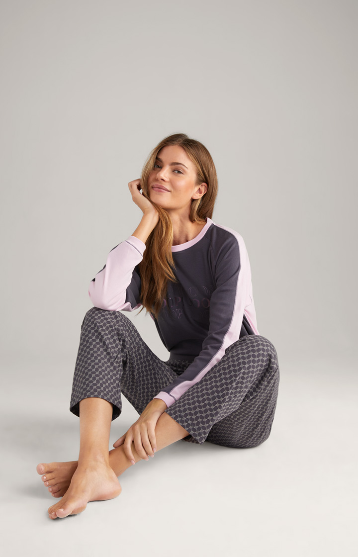 Loungewear Hose in Anthrazit gemustert