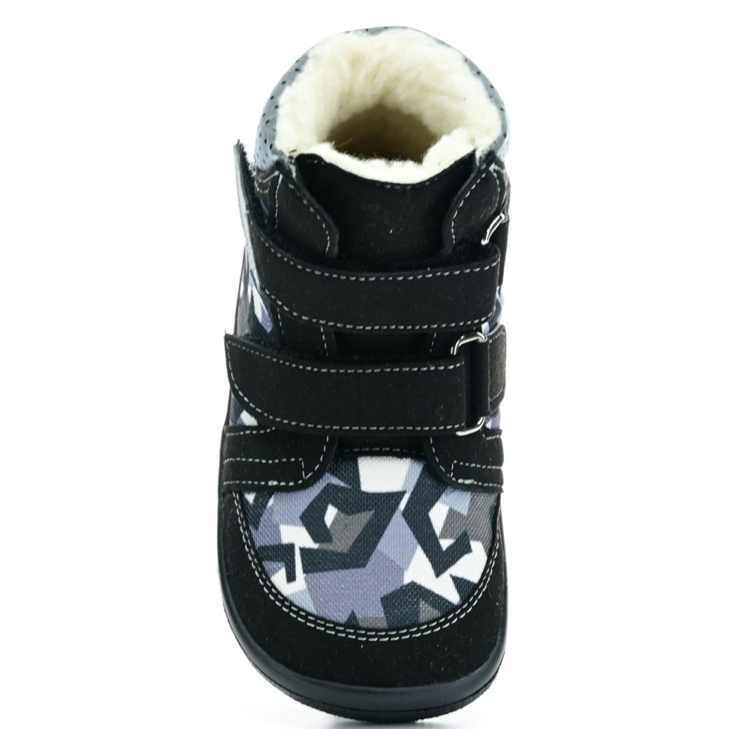 Beda Black Moon mit Membran (BF 0004/W/MK/NL) schwarze Winter-Barfußstiefeletten