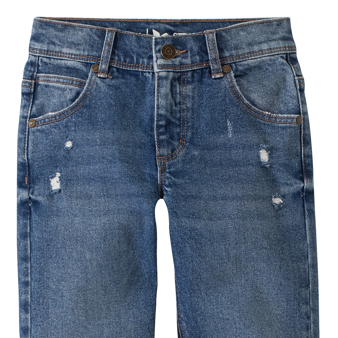 Jungen Straight-Jeans mit Destroyed-Effekten