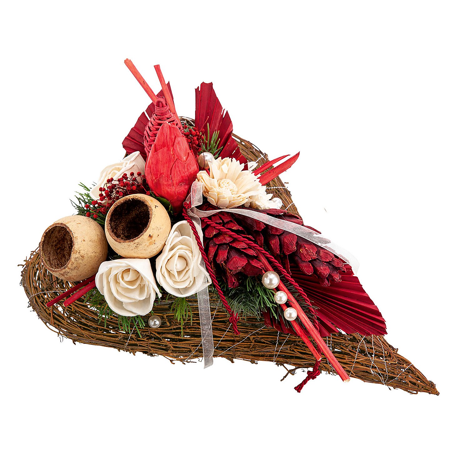 Exoten-Sortiment, rot-natur, 21 Teile