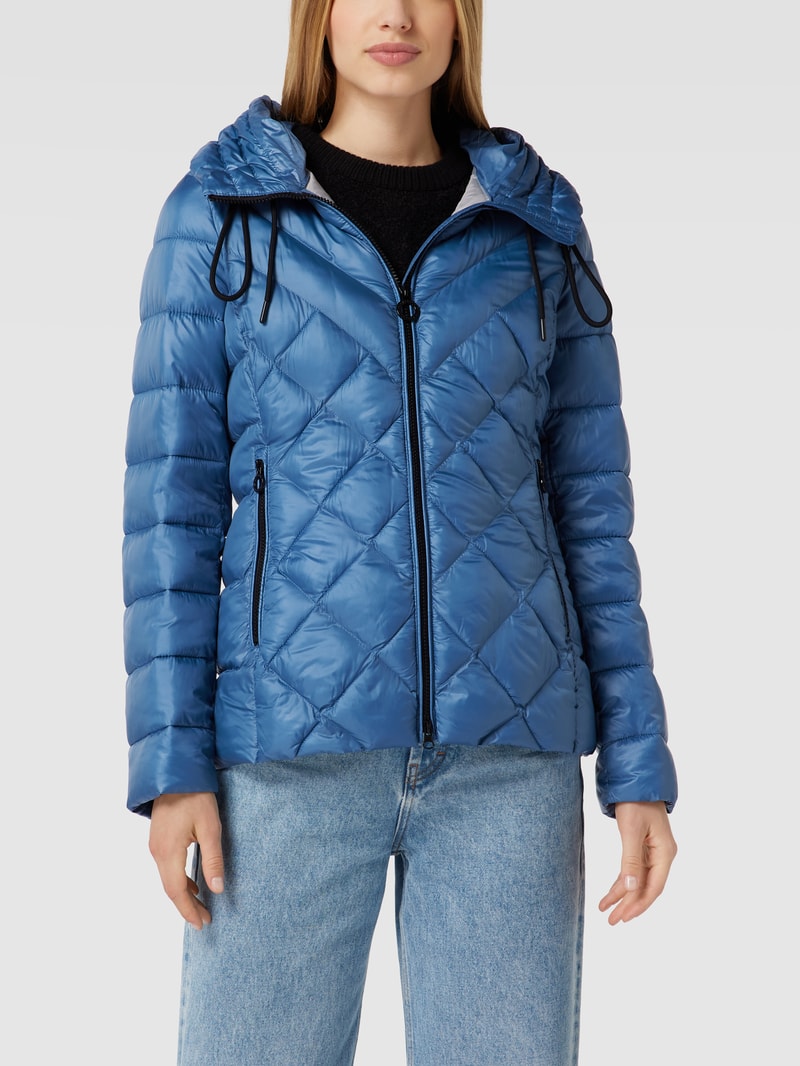 Steppjacke mit Label-Detail in ozean blau