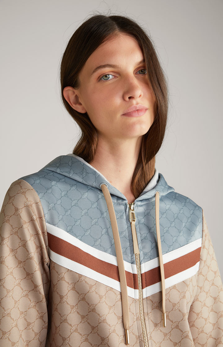 Sweat-Kleid in Beige gemustert