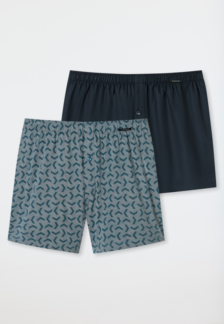 Boxershorts 2er-Pack Jersey uni gemustert - Boxershorts Multipacks
