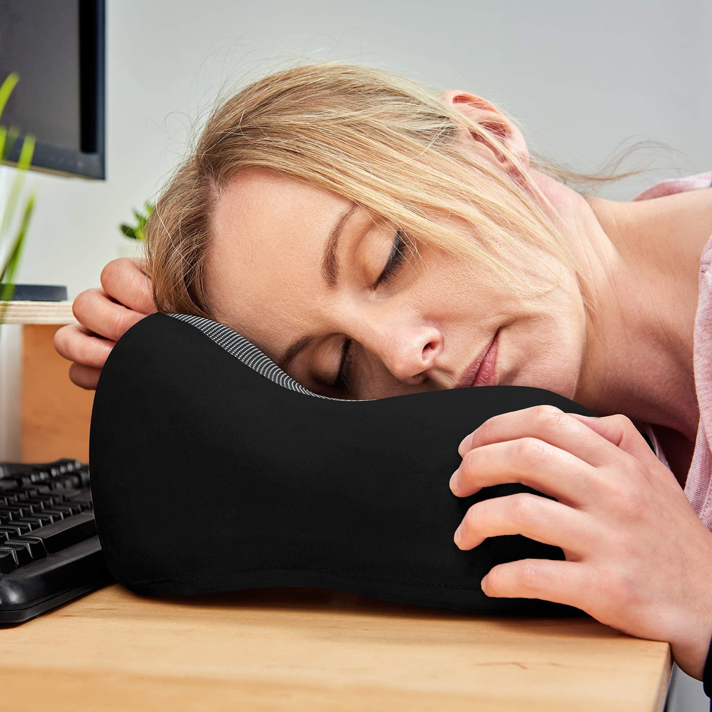 Nackenstützkissen Reise Nackenkissen Memory Foam + GRATIS Zubehör, Komprimierbar, MNT10, Nackenhörnchen Memoryschaum + GRATIS Schlafmaske