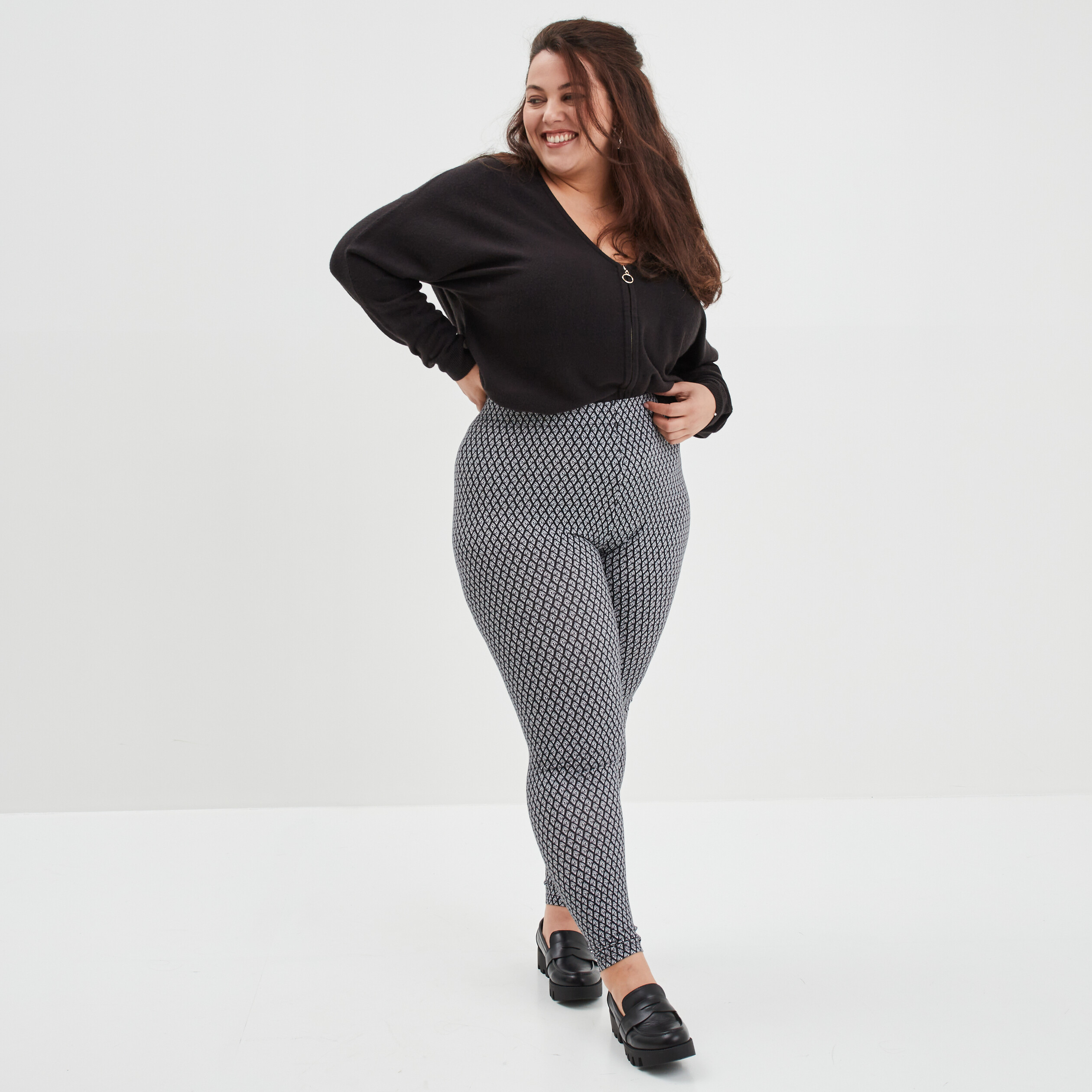 Pantalon legging noir femme grande taille | La Halle