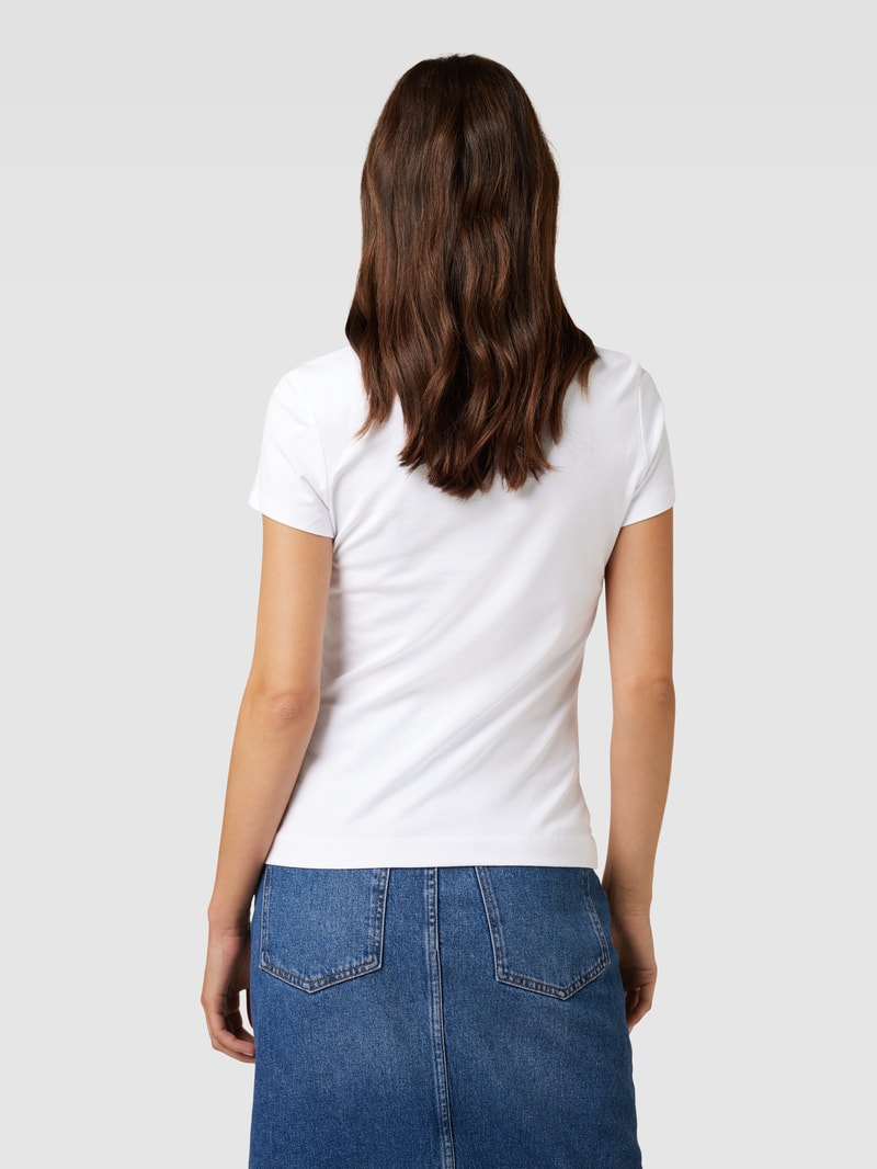 T-Shirt mit Label-Print Modell 'GOLD' in weiß
