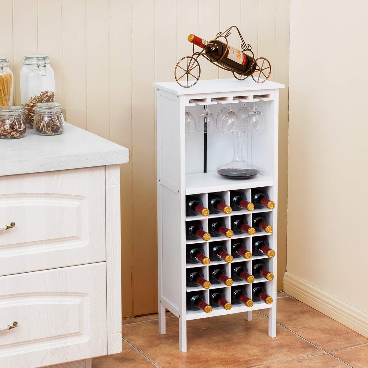Costway COSTWAY Weinschrank für 20 Flaschen