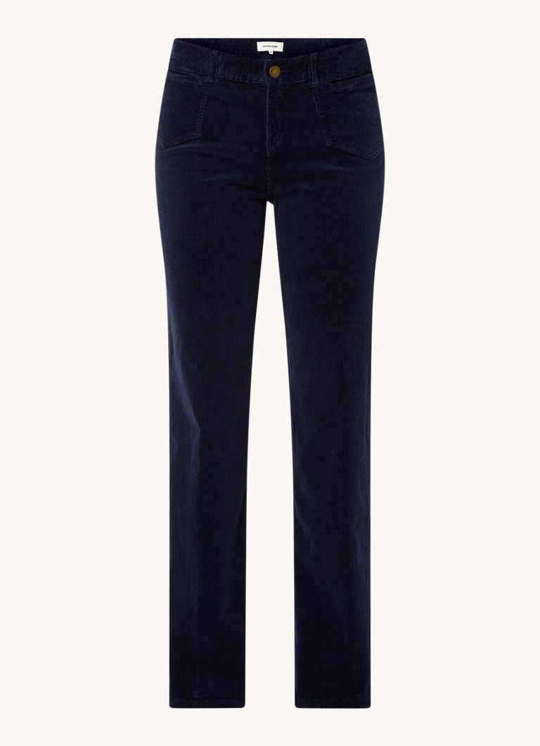 Pantaloni chino a vita alta e gamba svasata in velluto a coste di Gerard Darel Elvy.