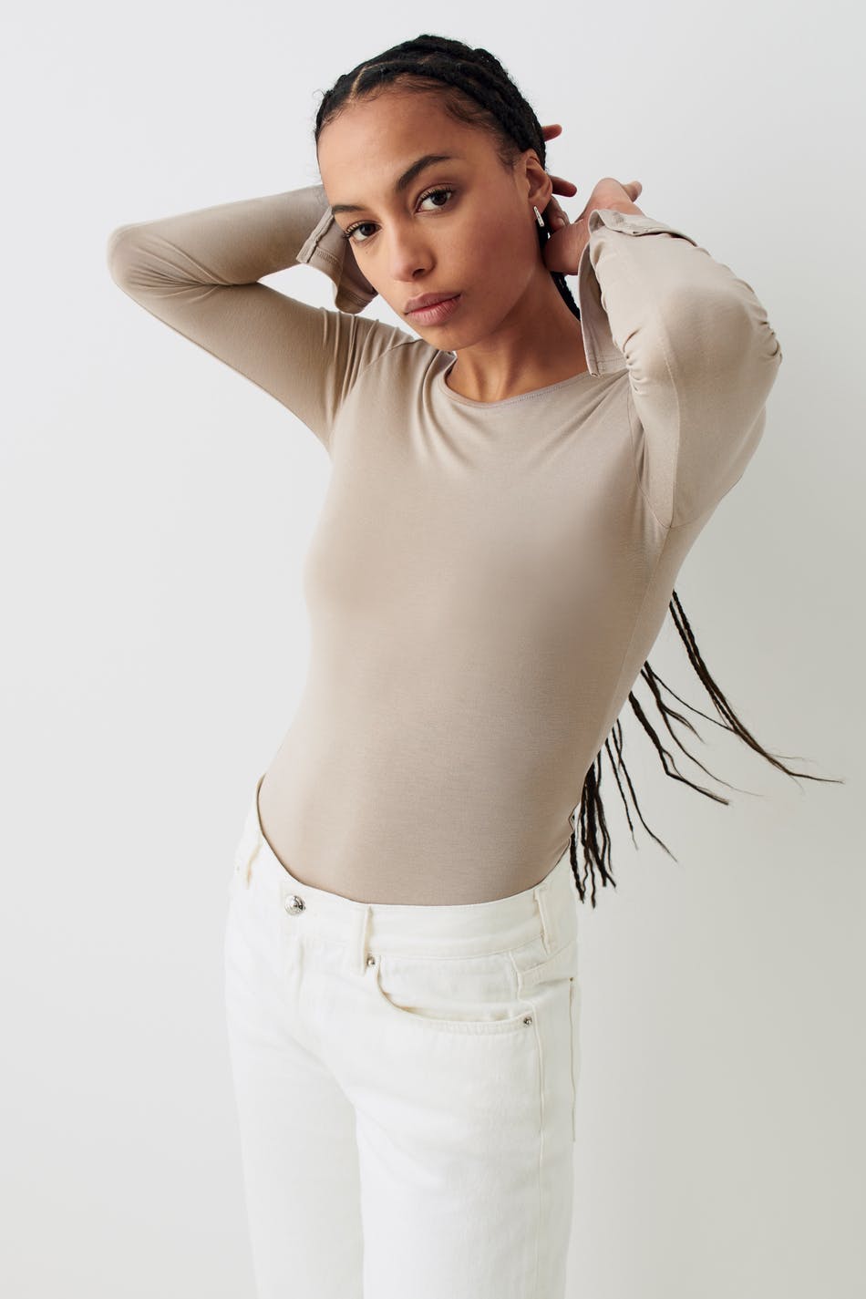 Soft touch crew neck top