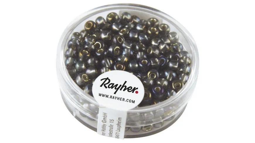 rayher Rocailles mit Silbereinzug+Rainbow ø 4 mm 17 g