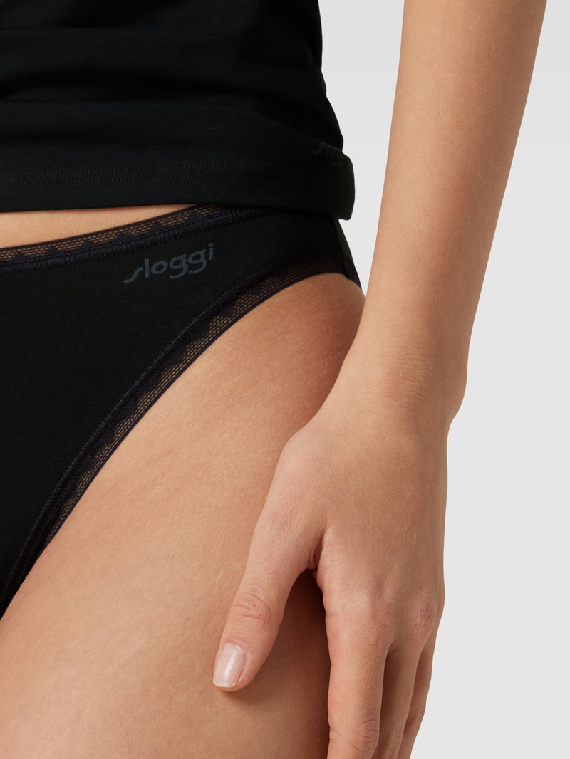 Slip mit Label-Detail im 2er-Pack in schwarz