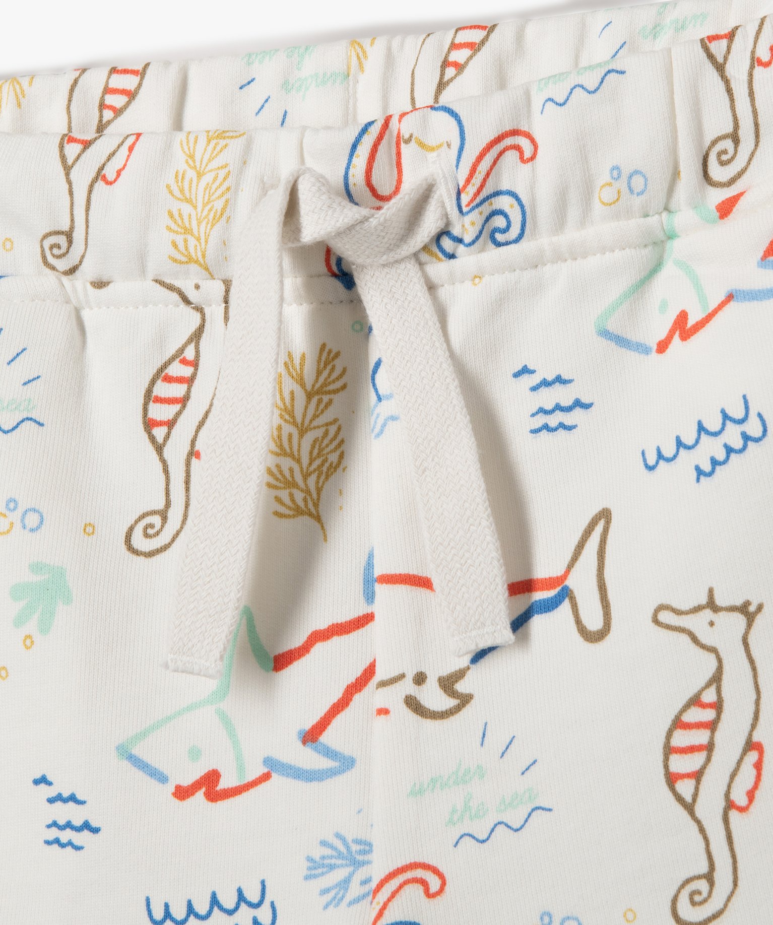 Bermuda bébé Garçon en maille à motifs marins blanc | GEMO