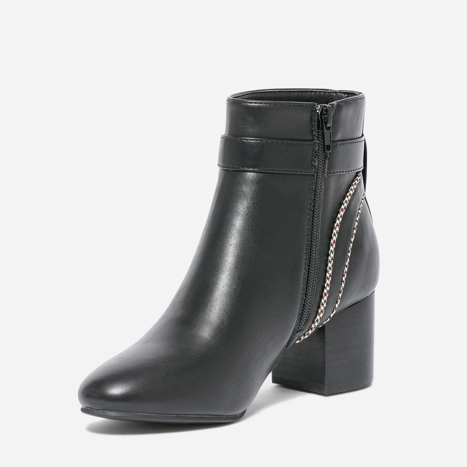 Boots noir avec biais pied-de-poule