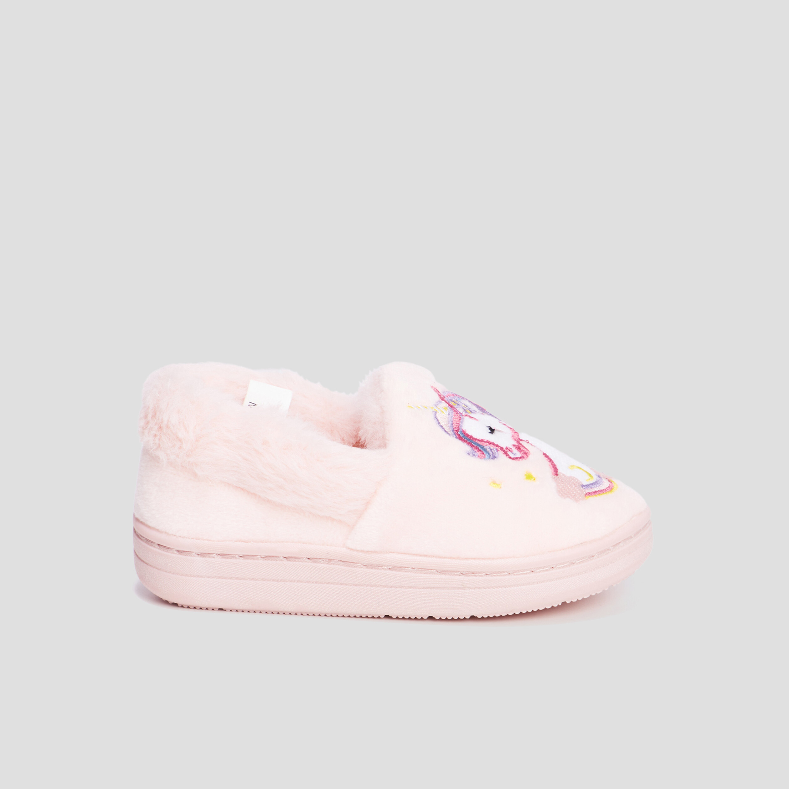 Chaussons sans gêne fourrés Licorne rose fille | La Halle
