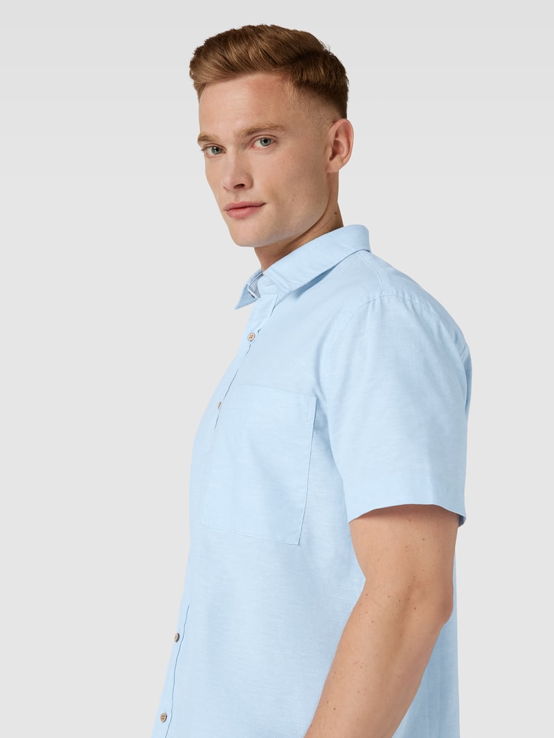 Freizeithemd aus Baumwolle mit Brusttasche in bleu