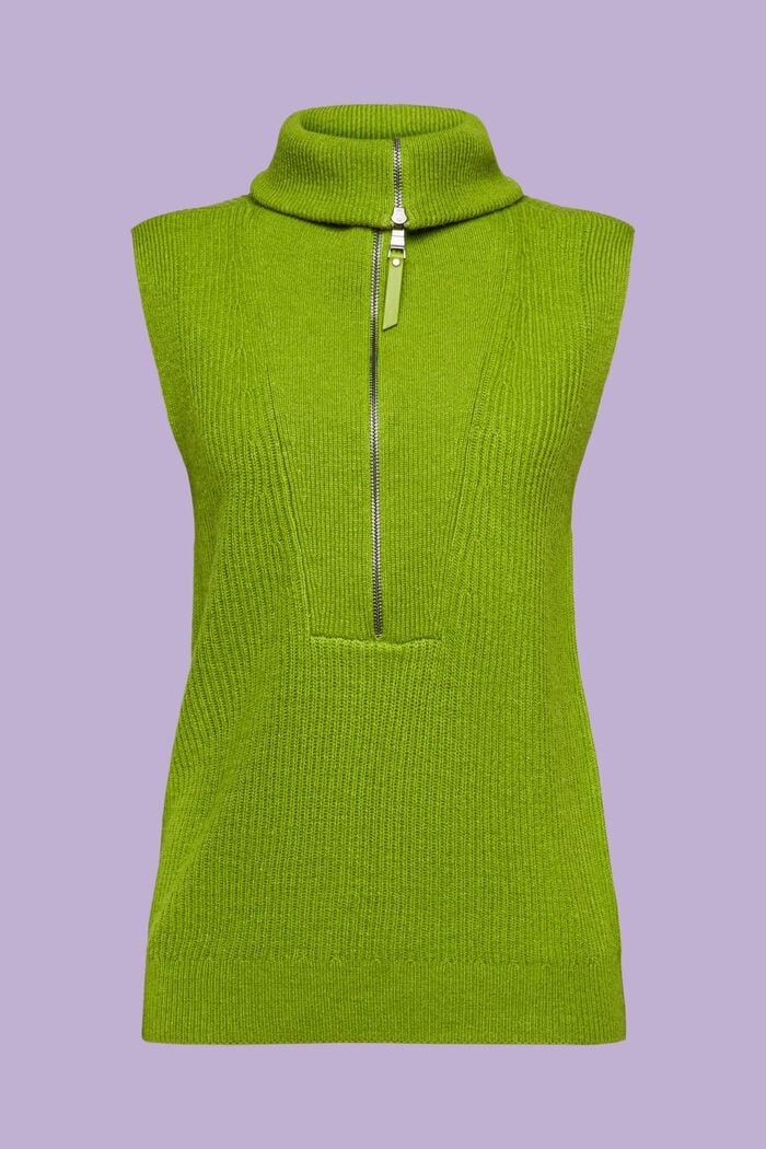 Rippstrickweste mit Rollkragen