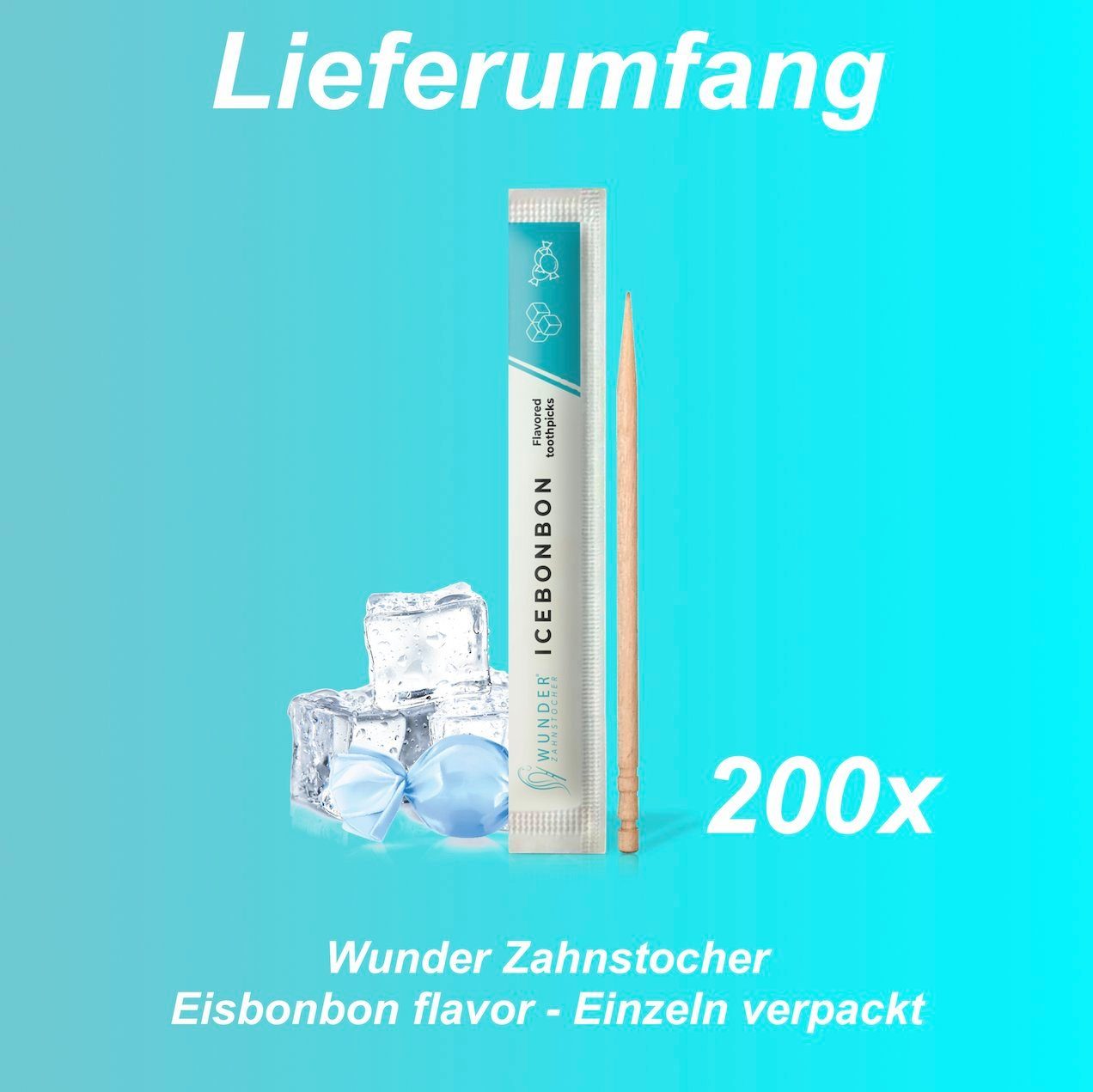 Wunder Zahnstocher Mundpflegecenter Wunder Zahnstocher - 200er Set Eisbonbon Einzeln Verpackt