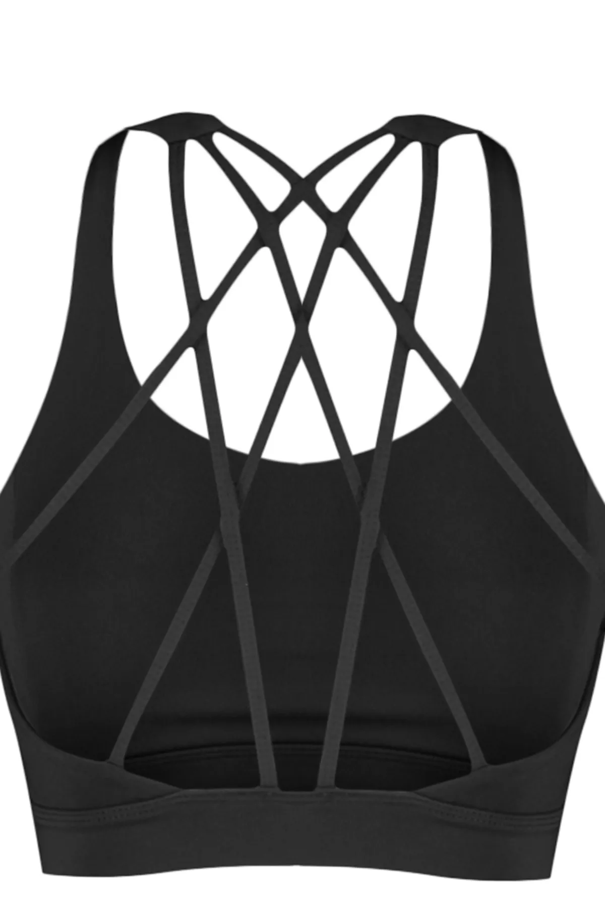 Trendyol Collection  Gestrickter Sport-BH mit schwarzem Stütz-/Styling-Rücken und überkreuzten Seilträgern TWOAW23SS00000