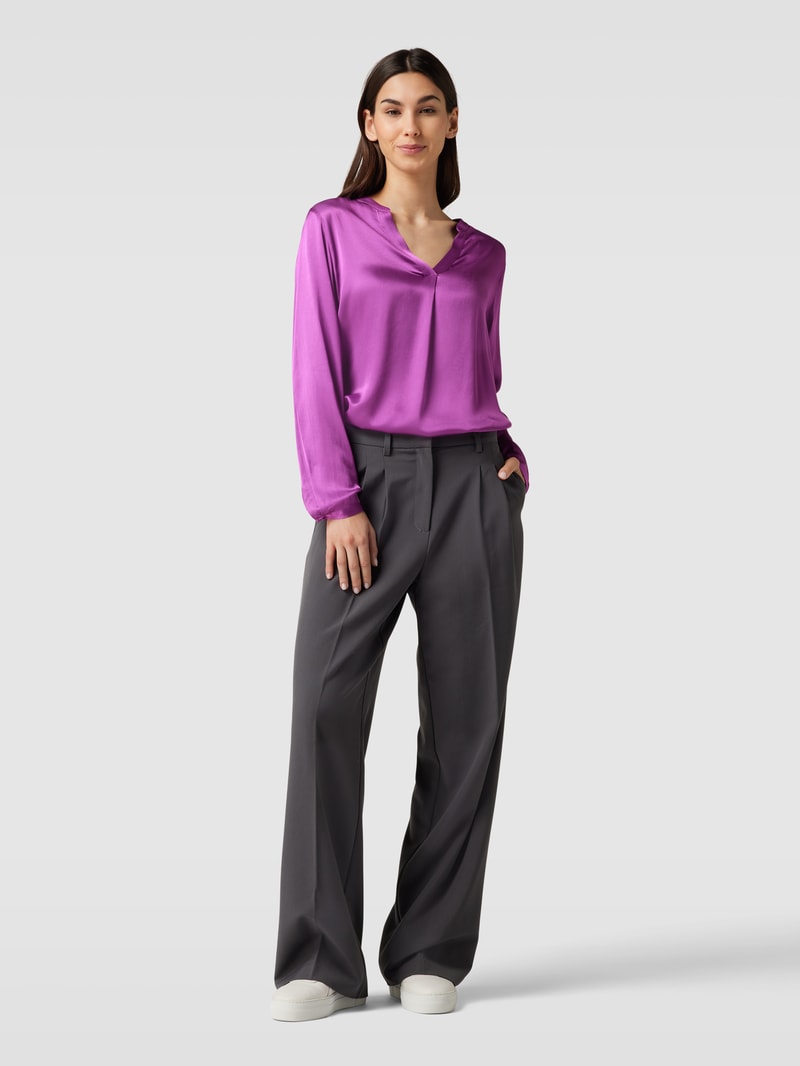 Blusenshirt mit V-Ausschnitt in fuchsia