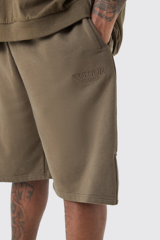 Plus Oversize Shorts mit Reißverschluss-Saum