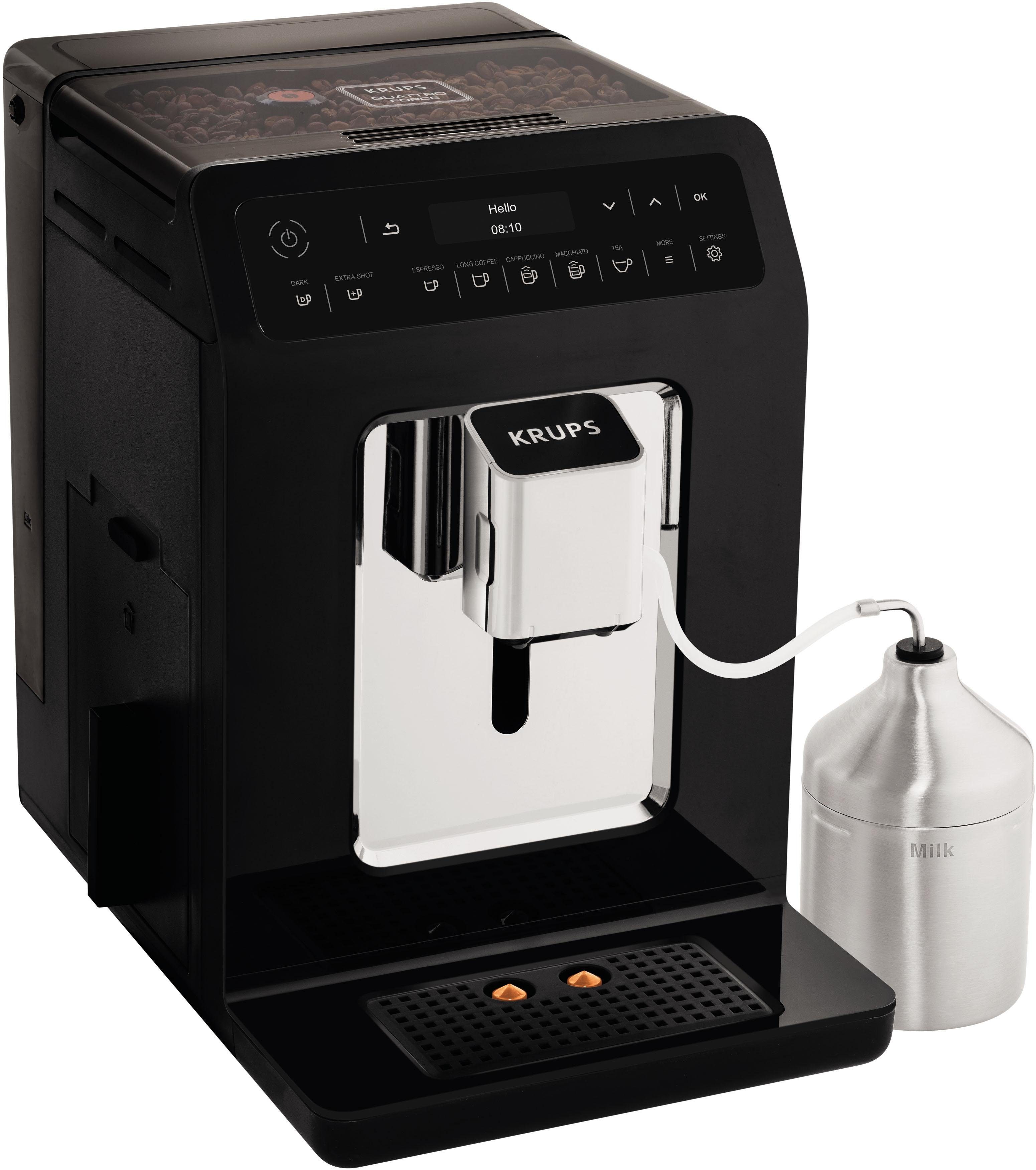 Krups Kaffeevollautomat EA8918 Evidence, OLED-Display, 12 Kaffee- und3 Tee-Variationen, 2-Tassen Funktion