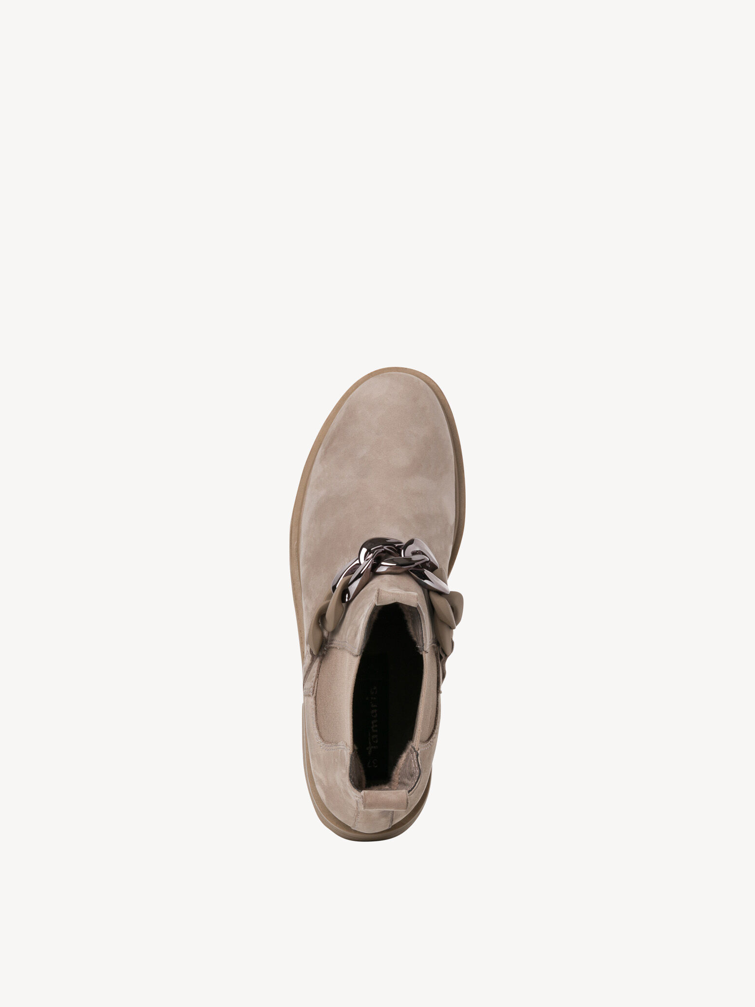 Bottine Chelsea en cuir - beige