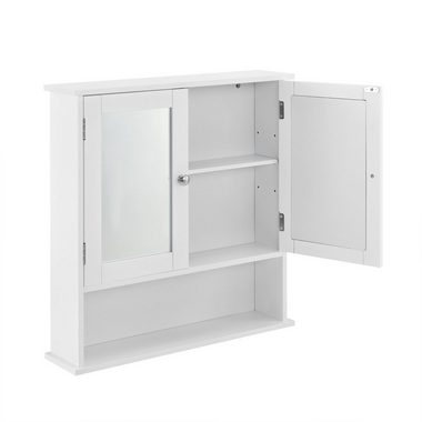 en.casa Badezimmerspiegelschrank Freren Spiegelschrank 58x56x13cm Weiß