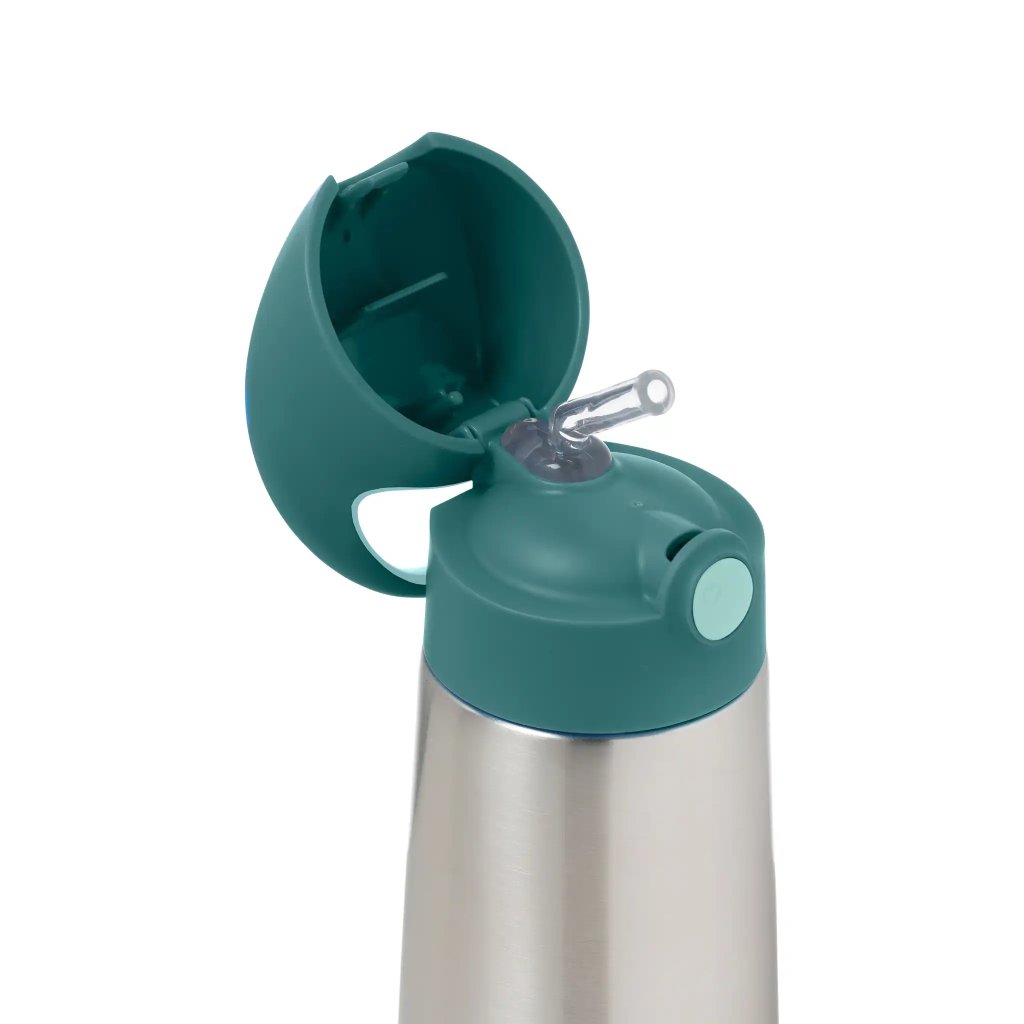 B.BOX Stahlthermosflasche mit Strohhalm 500 ml – Emerald