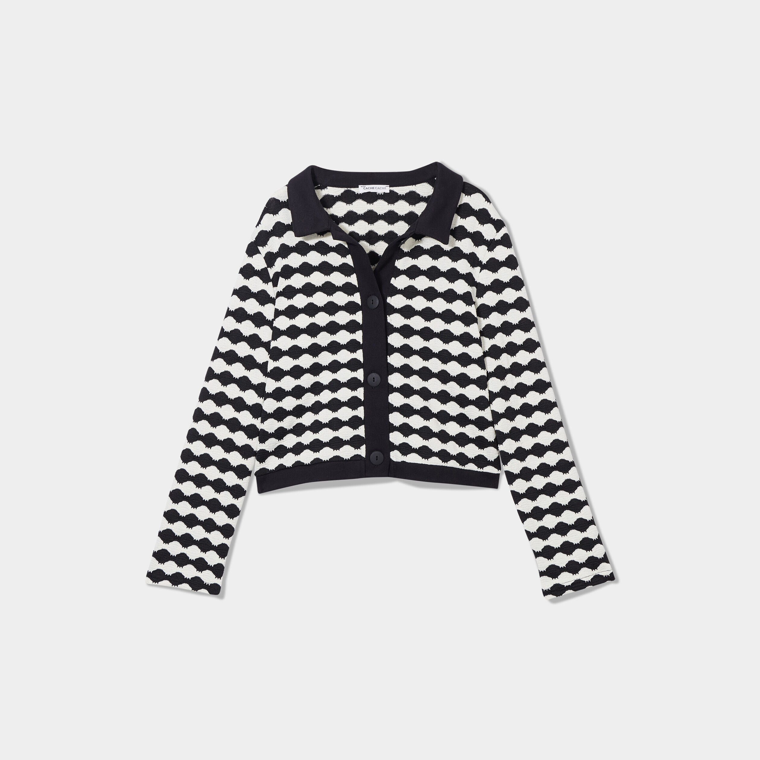 Gilet col à revers noir femme | Cache Cache